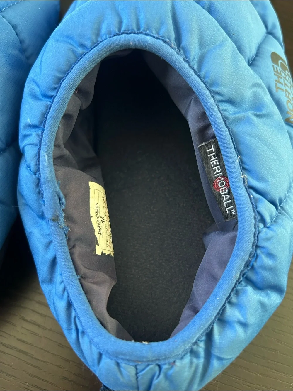 The North Face men’s ThermoShoes - Blue Cozy Slip-Ons